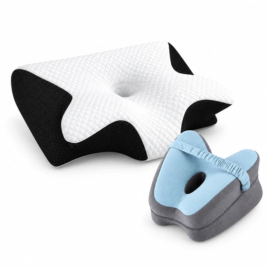 Seitenschläfer-Set aus Nackenkissen und Kniekissen